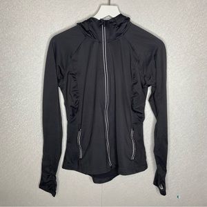 Athleta Half Mile Gray Hoodie Jacket Thumb Holes Size Small